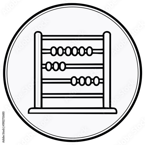 Classic wooden abacus with beads for counting and arithmetic education