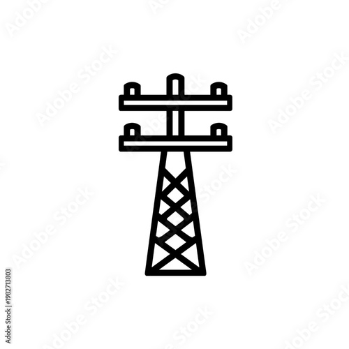 Minimalist power pole electric line vector icon