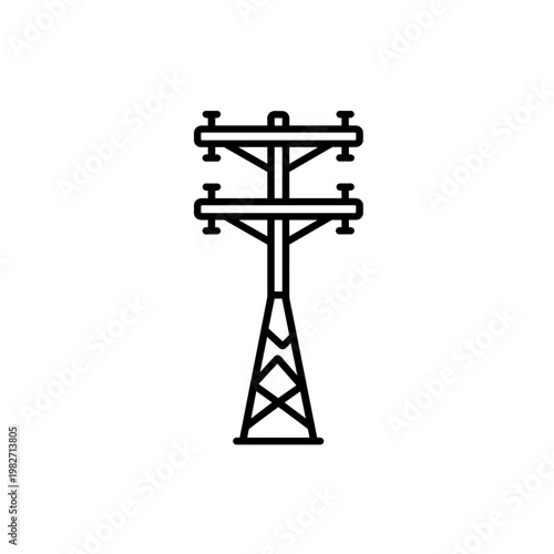 Minimalist power pole electric line vector icon