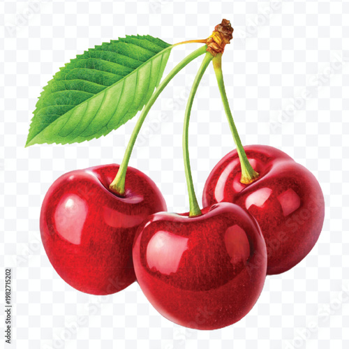 red canberry fruits in different style isolated on transparent background