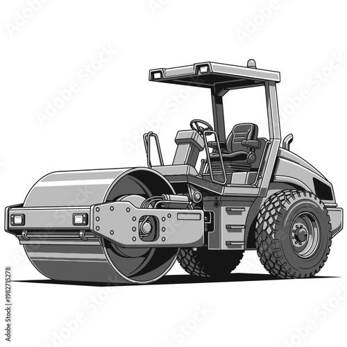 Heavy duty road roller compactor machine for asphalt paving and construction work