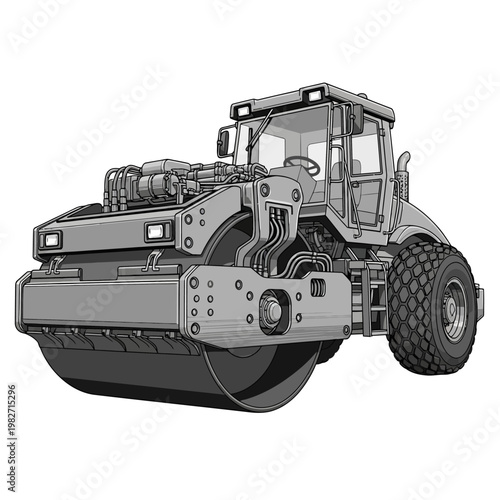 Heavy duty road roller compactor machine for construction and asphalt paving