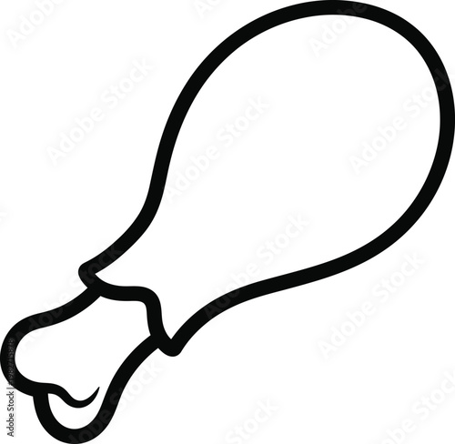 A simple line drawing of a chicken leg
