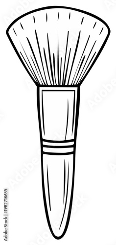 Single Hand Drawn Makeup Brush for Applying Powder, Face Cosmetic Tool