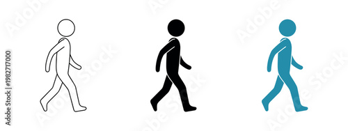 Walking icon pictogram of person walking symbol showing movement pedestrian activity direction travel and motion concept clean vector design