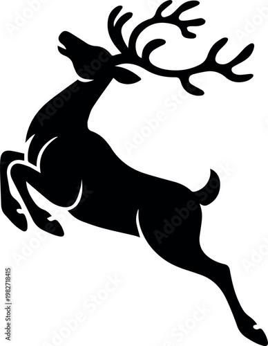 Running reindeer silhouette for wildlife conservation materials