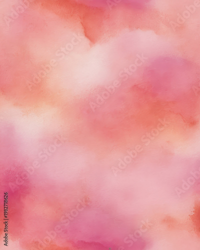 Pink peach watercolor blend soft cloudy haze gradient an abstract wash warm tones with gentle transitions and light highlights to evoke calm mood