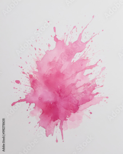 Pink watercolor splash abstract artwork conveying energy and softness a vivid bloom that evokes creativity and emotion