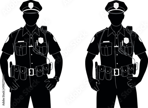 Two police officers standing side by side