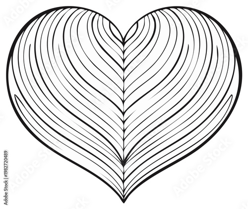 Abstract heart design with flowing lines for love and relationships