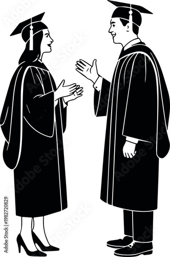 Graduate receiving diploma and handshake