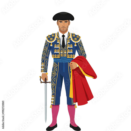 Matador with sword illustration vector
