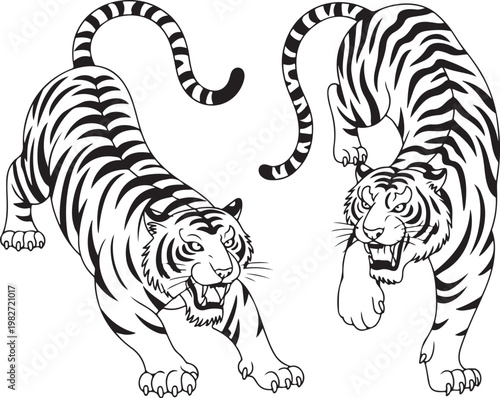 Tiger motif from Asian folklore