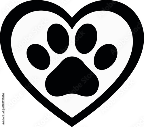 Paw inside heart for pet adoption campaign