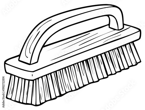 Hand Scrubbing Brush Tool with Stiff Bristles for Cleaning Surfaces
