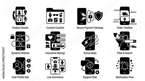 Vector Illustration of Digital Devices and Technology Icons in Flat Design Style