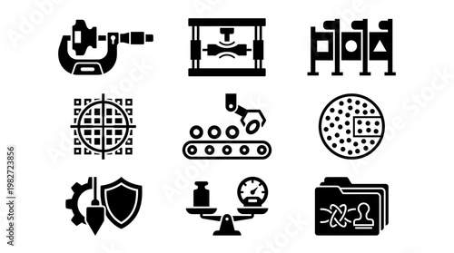 Icons Set of Scientific Instruments and Laboratory Equipment for Research and Education