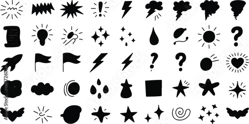 Stages of working on a laptop with bearded man, workflow process from thinking to typing and completing tasks vector illustration