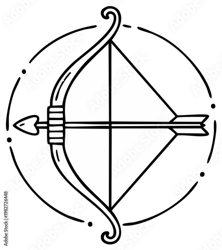 Bow and Arrow Icon Symbolizing Aim, Precision, and Archery