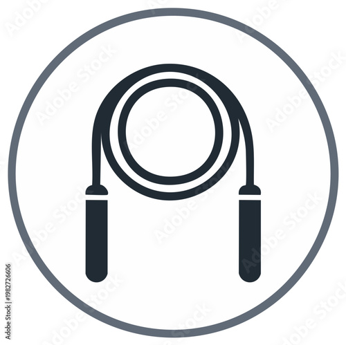 Minimalist coiled jump rope icon representing fitness, cardio exercise, and athletic training equipment symbol