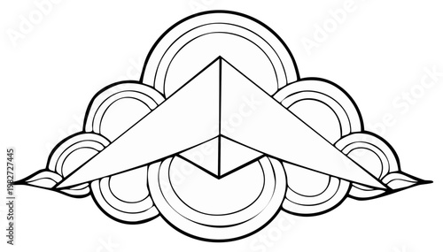 Abstract geometric design with stylized shapes, contours and lines for artwork