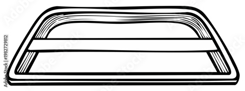 Flat Rectangular Metal Buckle Component with Inner Bar and Layered Edges