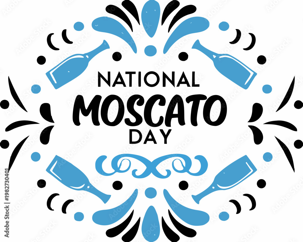 Obraz premium NATIONAL MOSCATO DAY vector illustration isolated on white background