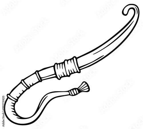 Ancient Egyptian crook and flail symbol of power and authority in vector.