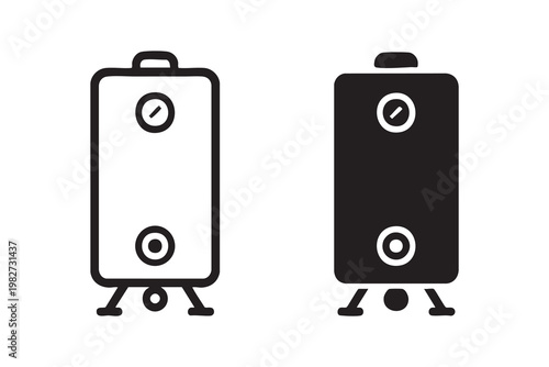 Boiler appliance icon with tank and control for home HVAC and energy system