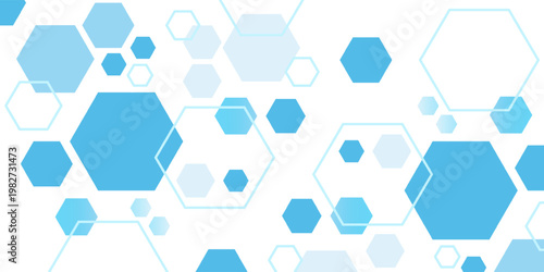 Abstract blue hexagon banner background. Eps10 vector
