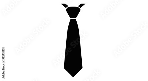 A simple black tie icon isolated on a white background
