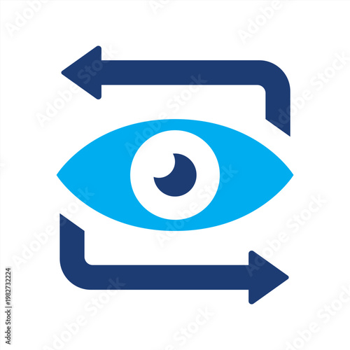 Vision icon. Future oriented icon. Icon symbol for vision, foresight, insight, awareness, perception, outlook, strategy, perspective, planning, eye. Vector illustration.
