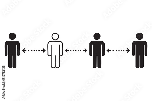 Minimal Social Distancing Icon Design for Pandemic Awareness Campaigns