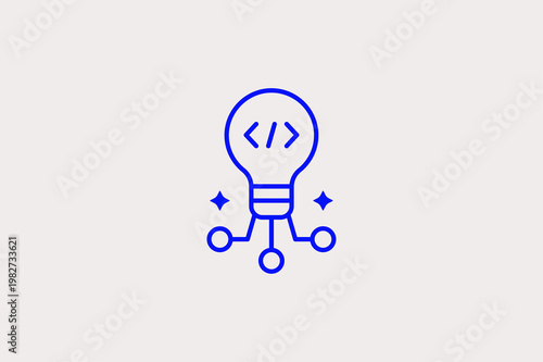  Lightbulb connected to a circuit board symbolizes hardware and software integration. Tech-savvy Vector Illustration is ideal for IoT, engineering, and smart home innovations.