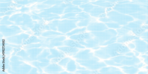 Blue and white water ripples light surface overlay background. 3d clear ocean surface pattern with reflection effect backdrop. Marble desaturated texture.