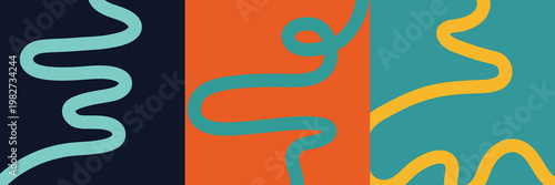 Fluid wavy lines abstract poster modern art design with vibrant colors