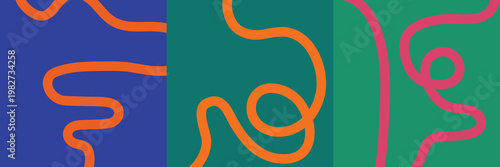 Fluid wavy lines abstract poster vibrant color gradient background with organic shapes