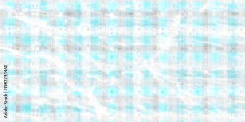 Blue and white water ripples light surface overlay background. 3d clear ocean surface pattern with reflection effect backdrop. Marble desaturated texture.