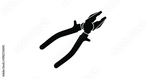 A dark striking silhouette of pliers a common workshop tool silhouette