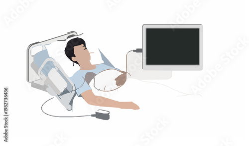 Hospital patient monitoring vital signs ECG healthcare vector illustration