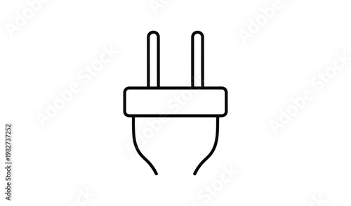 Minimalist Line Art Illustration of a Plug Socket, Simple and Clean Design, Perfect for Technology and Energy Related Concepts.