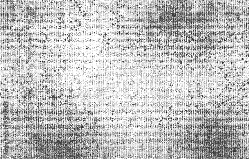 Black and White Grunge Fabric Texture Overlay Distressed Burlap Canvas Background Vector Graphic