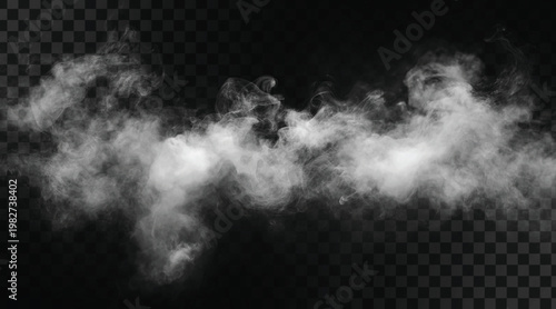 A realistic smoke effect isolated on transparent background for video editing and VFX compositing