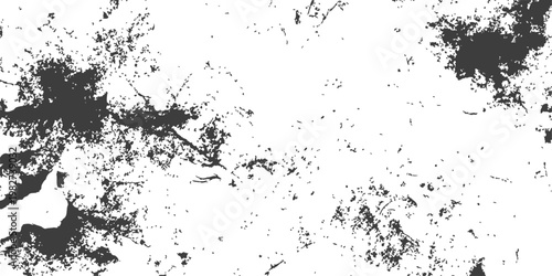 Black and White Grunge Vector Texture Overlay with Distressed Grain and Spatter Effects for Background Design