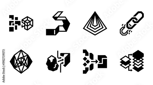 Abstract Geometric 3D Vector Illustration Set for Creative Design Projects