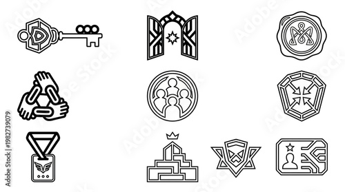 Collection of Creative Security Icons for Digital and Physical Protection Designs