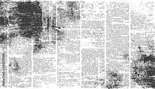 Distressed Vintage Newspaper Texture Background Monochromatic Vector Graphic