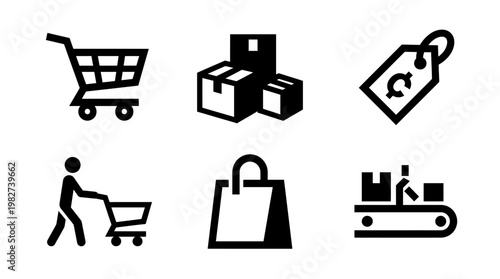 Collection of Shopping Icons for E-Commerce and Retail Apps
