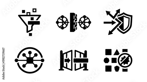 Collection of Technology and Network Icons Set for Digital and Internet Concepts