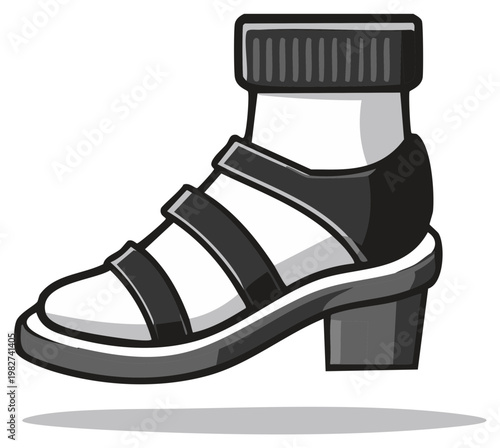 Whimsical Fashion Footwear Sock and Sandal Combo Quirky Style Foot Accessory